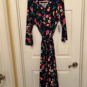 Croft & Barrow Navy Floral Long Sleeve Dress